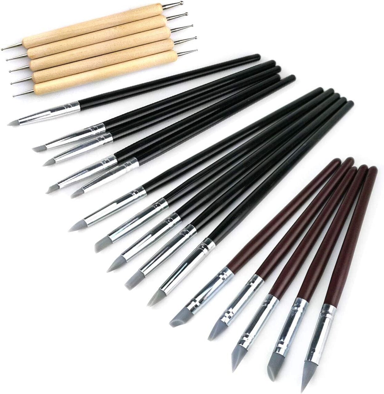 20Pcs Silicone Clay Sculpting Tool Clay Shaping Modeling Wipe Out Tools,  Modeling Dotting Tool Pottery Clay Sculpture Carving Tools